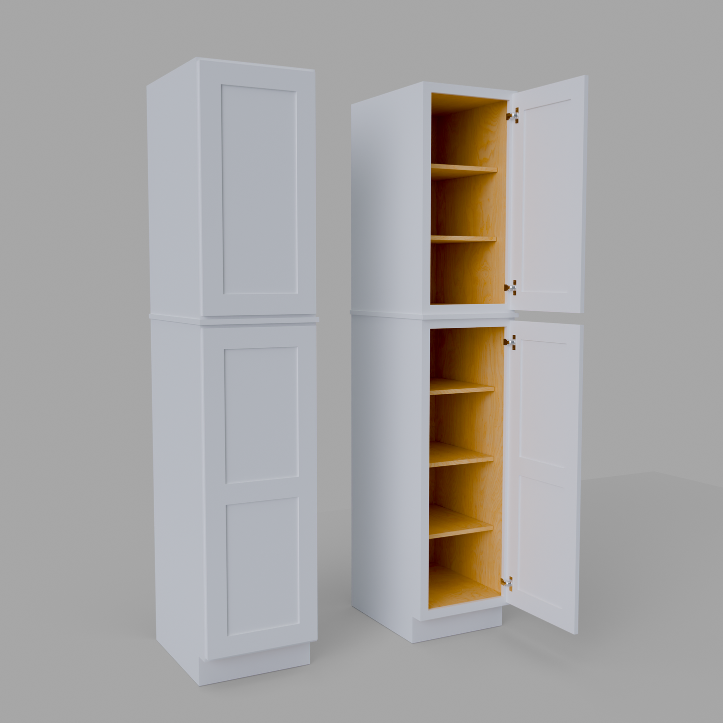 P189024 Shaker tall pantry cabinet white