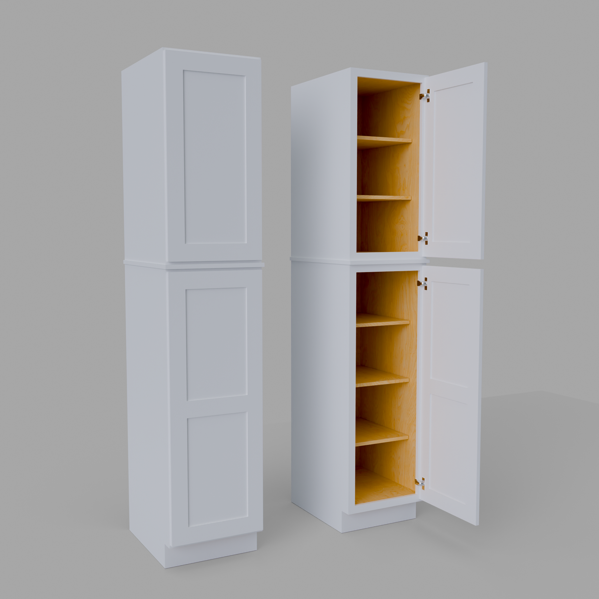 P189024 Shaker tall pantry cabinet white