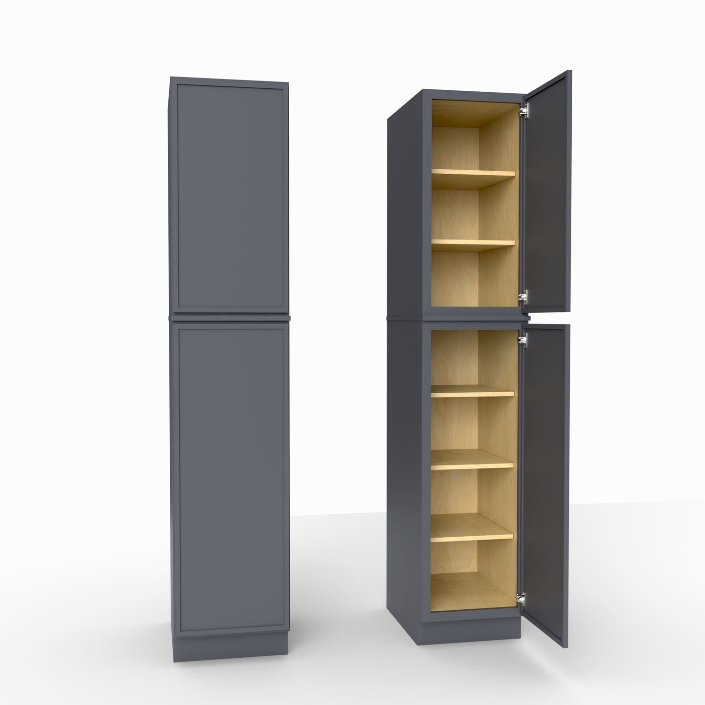 Slim Frame Shaker Pantry Tall Utility Cabinet 24" D