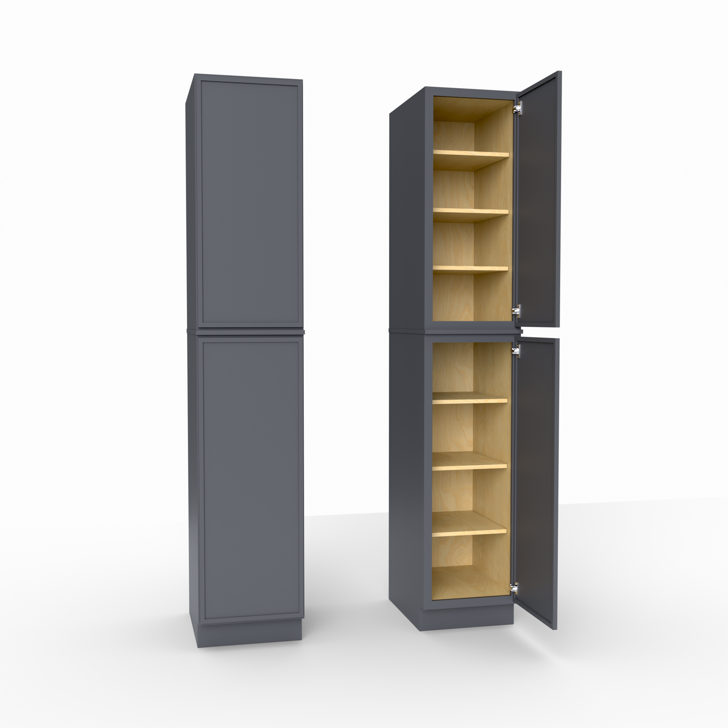 Slim Frame Shaker Pantry Tall Utility Cabinet 24" D