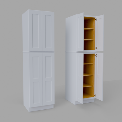 P249024 Shaker tall pantry cabinet white