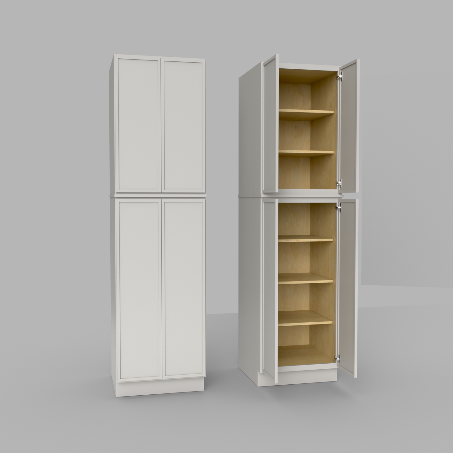 Slim Frame Shaker Pantry Tall Utility Cabinet 24" D