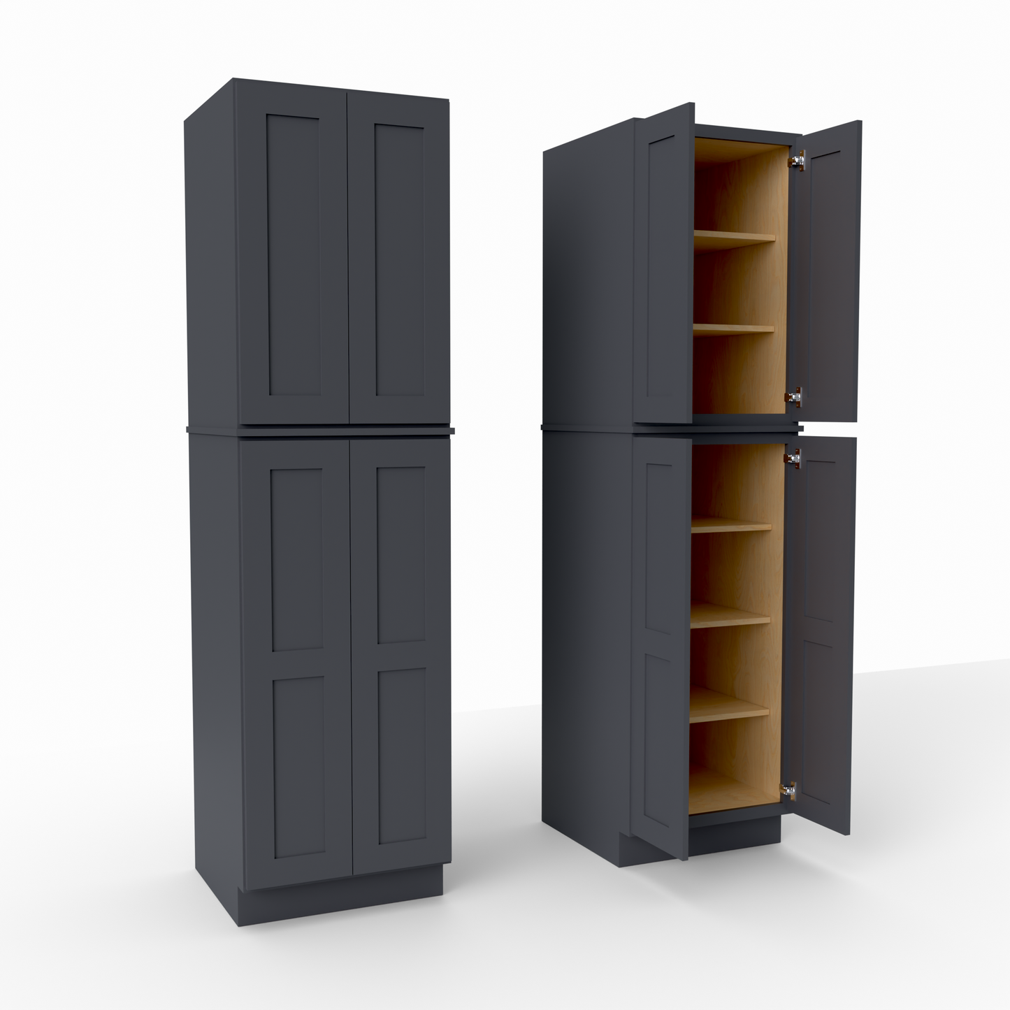 P249024 shaker pantry tall cabinet midnight black
