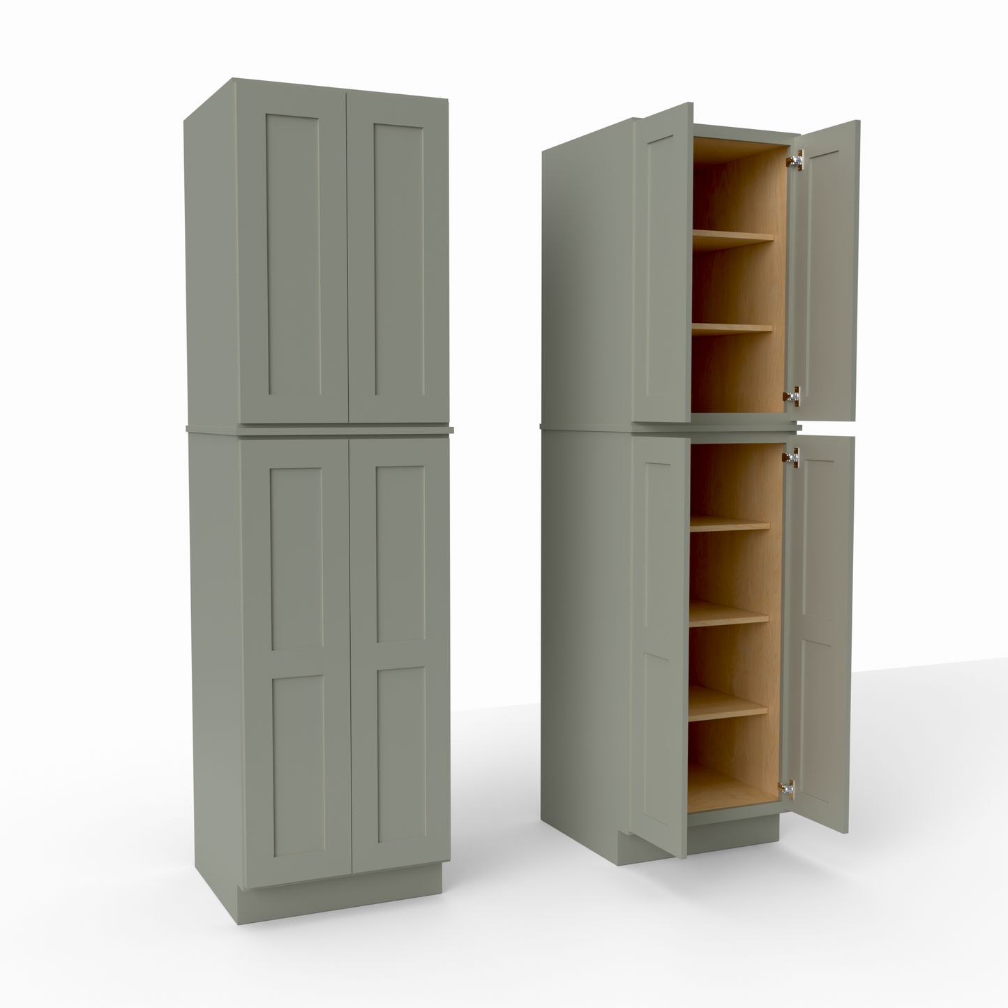 P249024 shaker pantry tall cabinet sage green