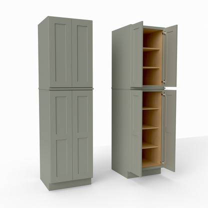 P249024 shaker pantry tall cabinet sage green