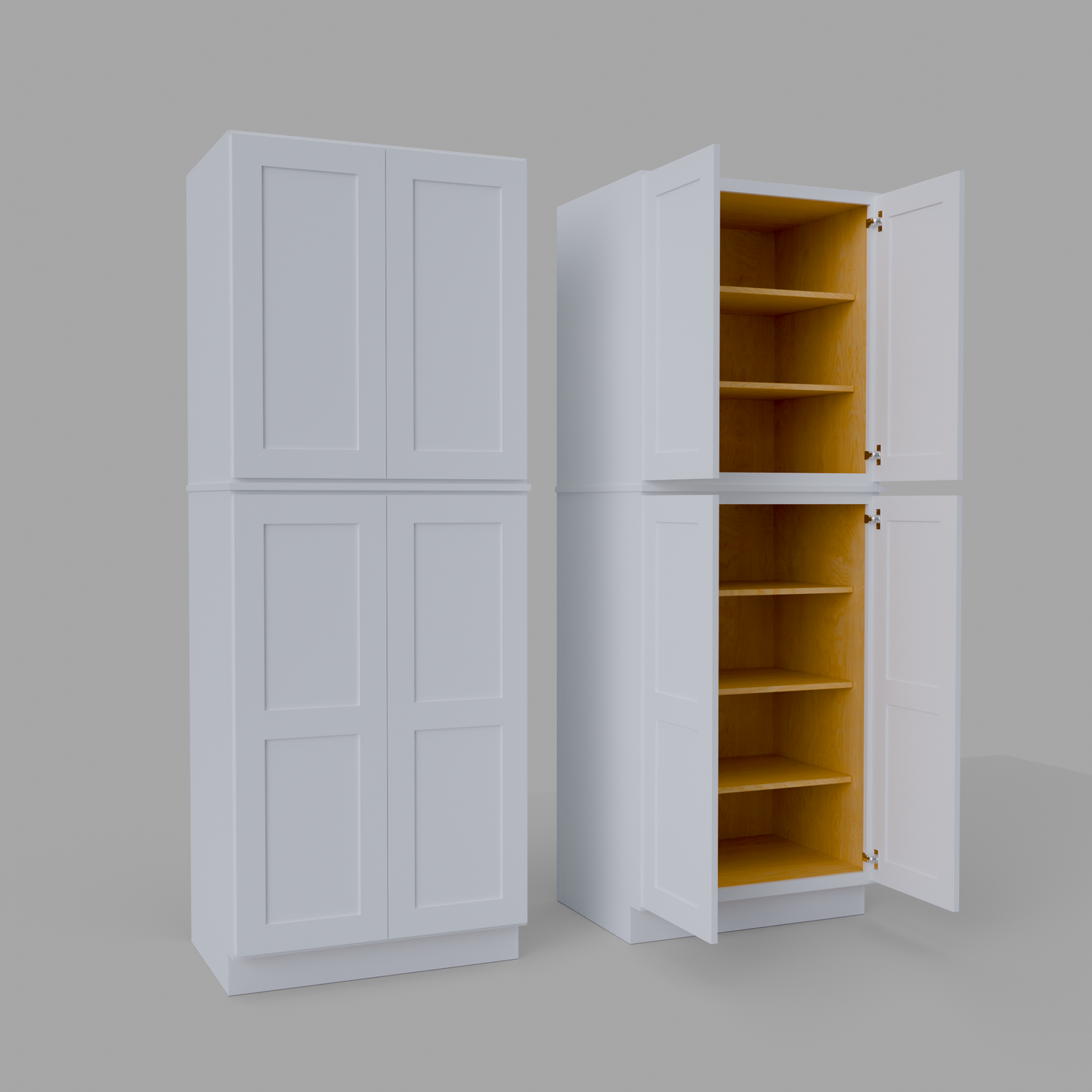 P339024 Shaker tall pantry cabinet white