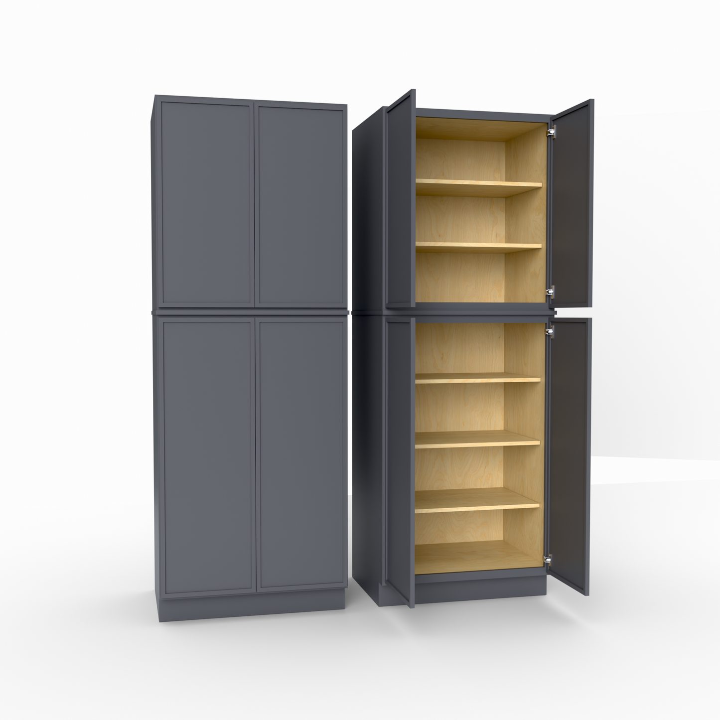 Slim Frame Shaker Pantry Tall Utility Cabinet 24" D