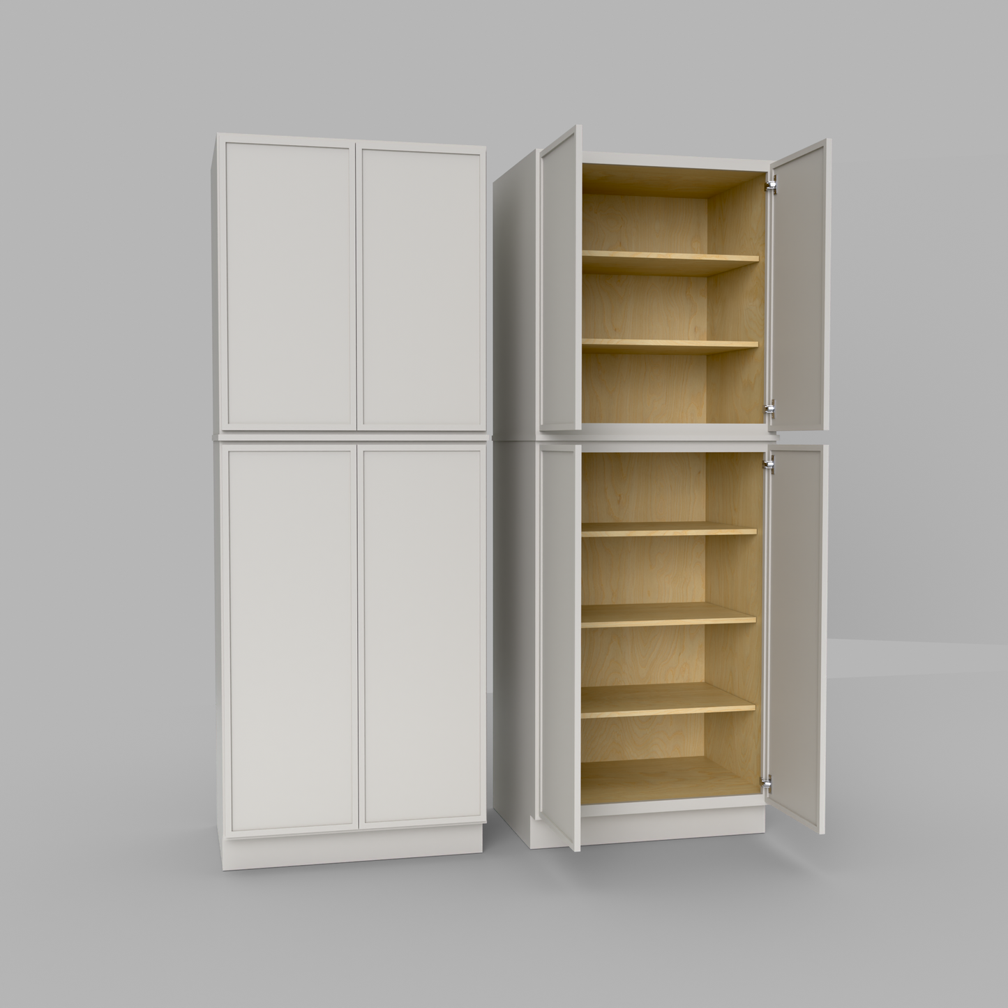 Slim Frame Shaker Pantry Tall Utility Cabinet 24" D