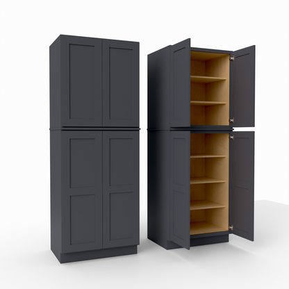 P339024 shaker pantry tall cabinet midnight black