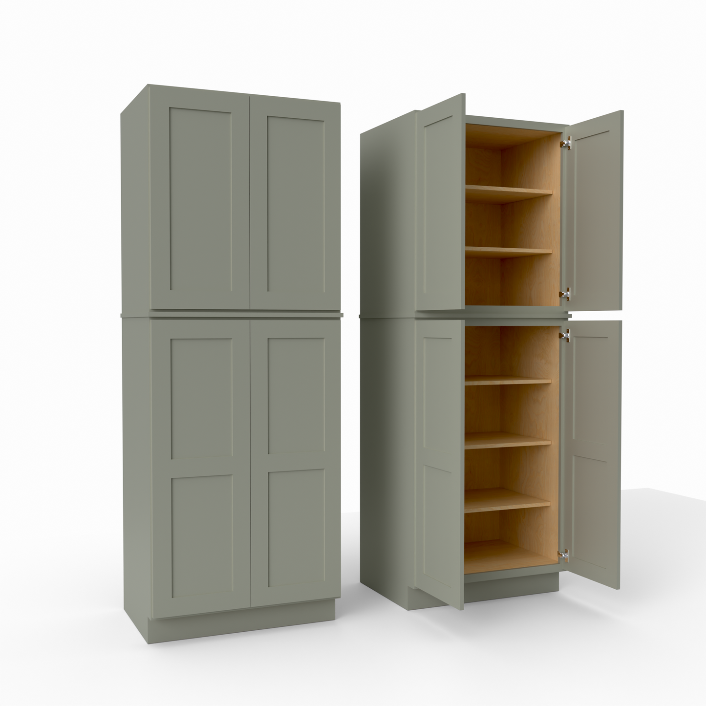 P339024 shaker pantry tall cabinet sage green