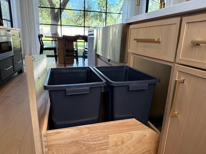 Pair of Base Waste Trash Bins