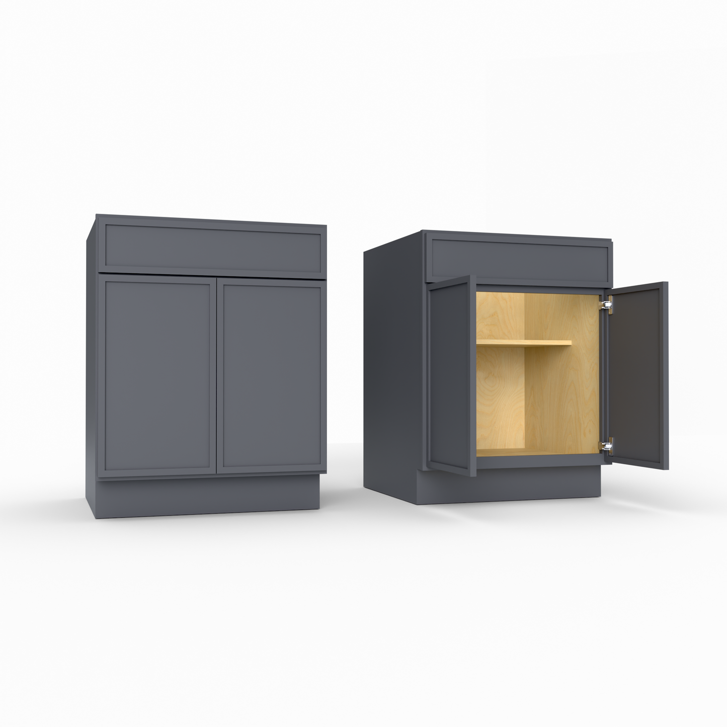 Slim Frame Shaker Sink Base Cabinet 34.5" H x 24" D