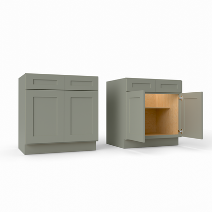 SB33 sink Shaker base cabinet sage green
