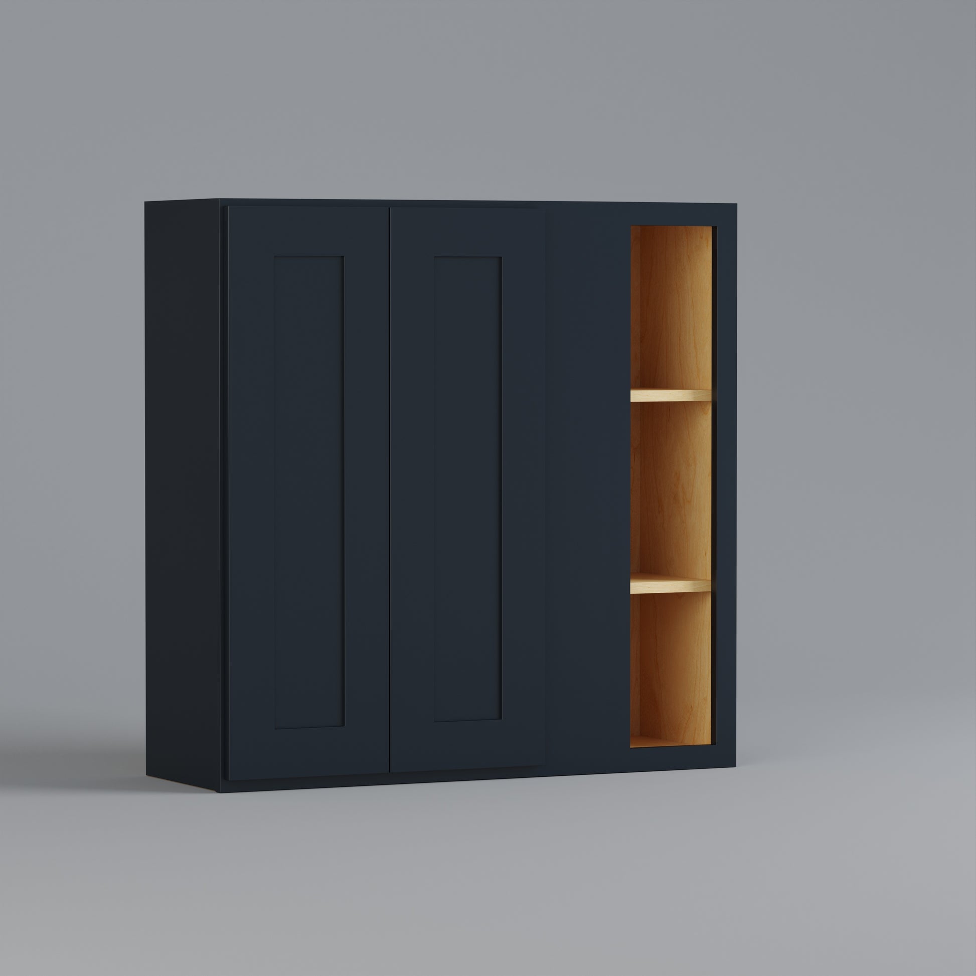 Shaker Blind Corner Wall Cabinet two door blue