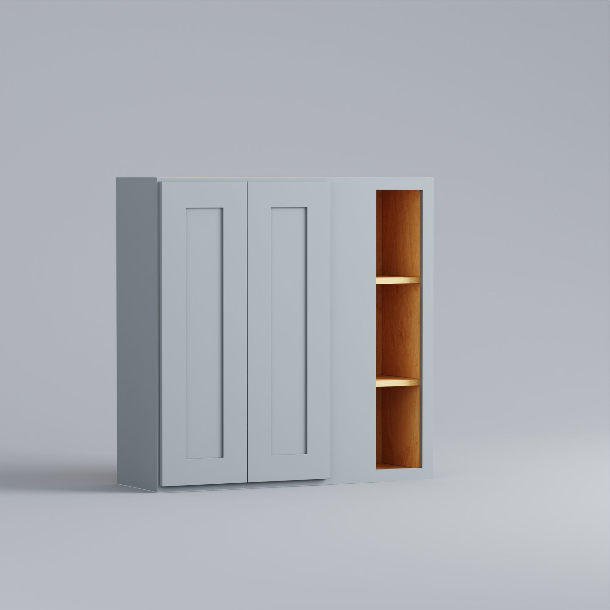 Shaker Blind Corner Wall Cabinet two door grey