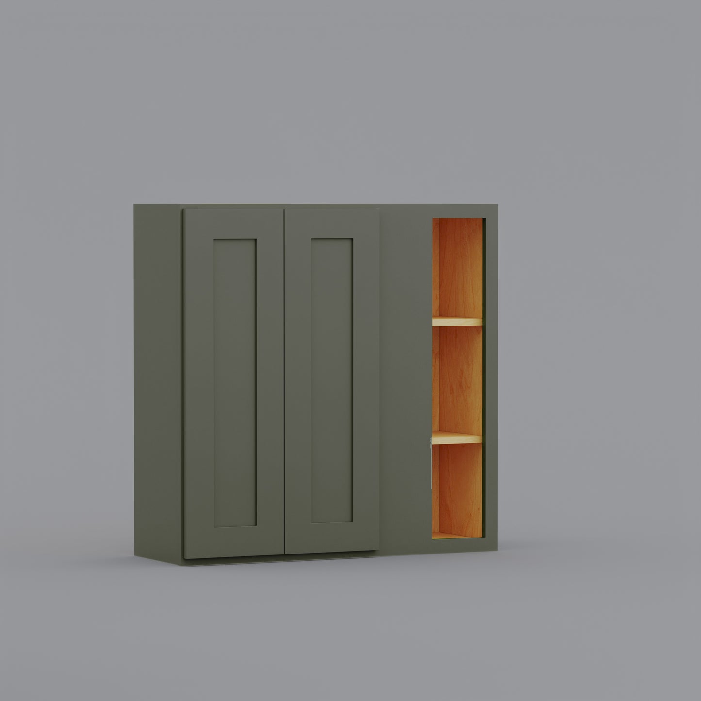 Shaker Blind Corner Wall Cabinet two door sage green