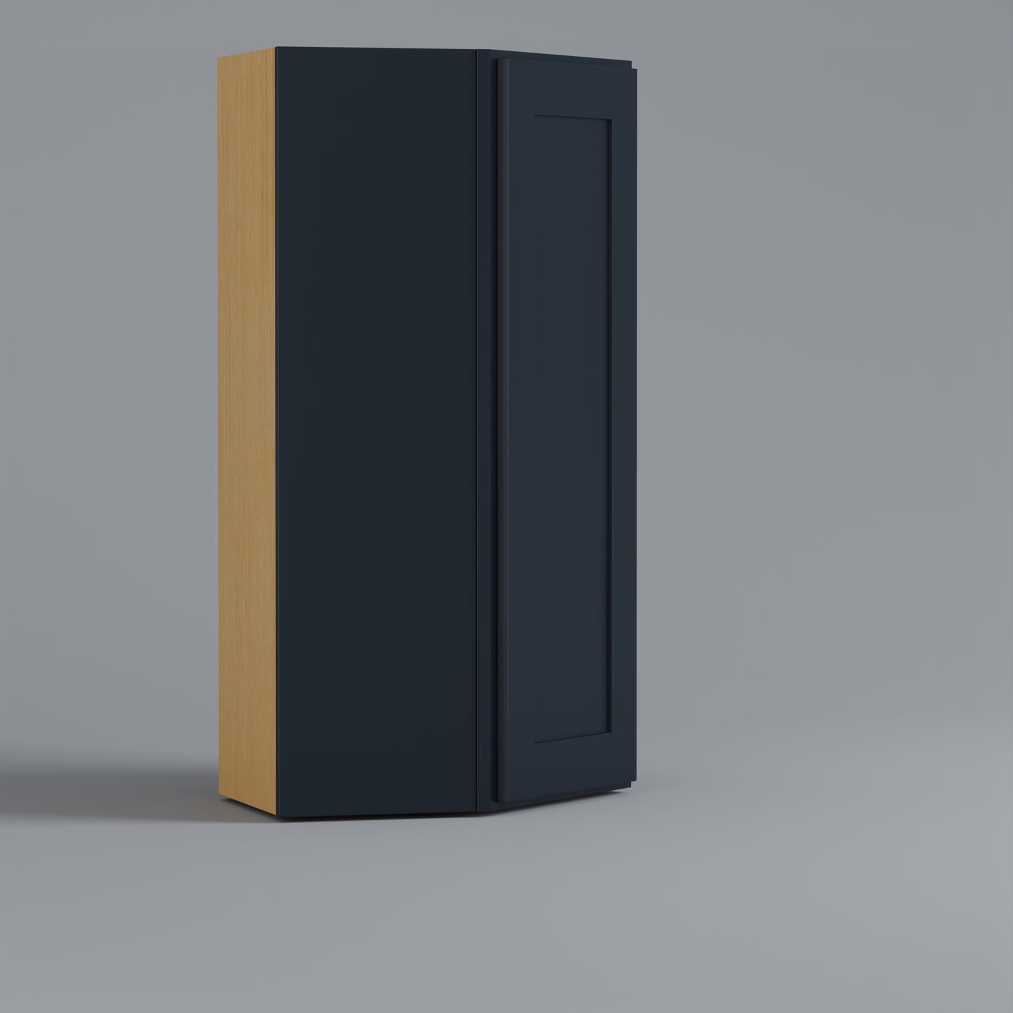Shaker Diagonal Corner Wall Cabinet blue