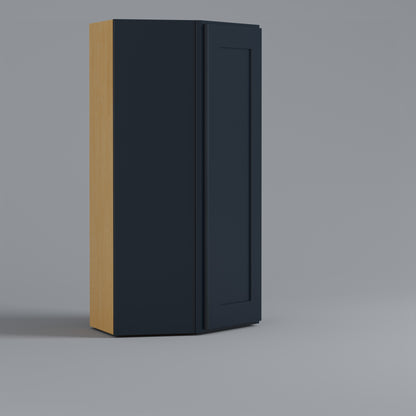 Shaker Diagonal Corner Wall Cabinet blue