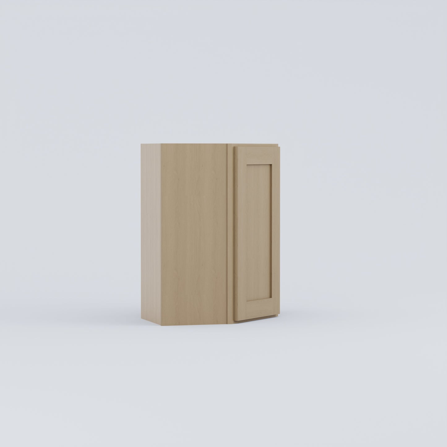 Shaker Diagonal Corner Wall Cabinet natural wood