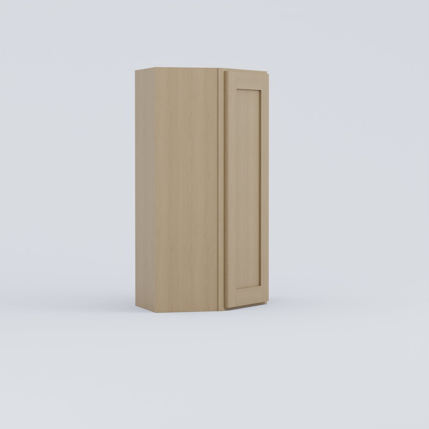 Shaker Diagonal Corner Wall Cabinet natural wood