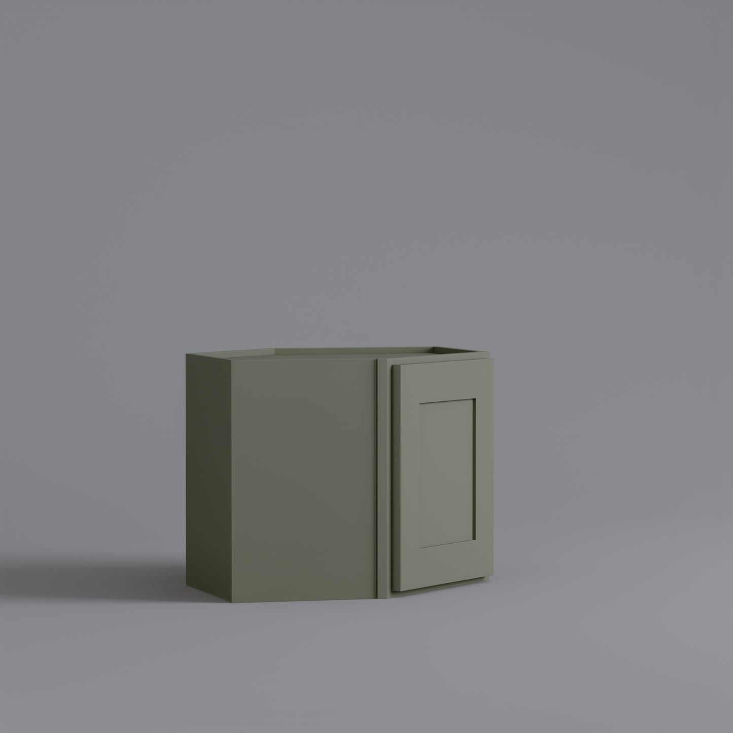 Shaker Diagonal Corner Wall Cabinet sage green