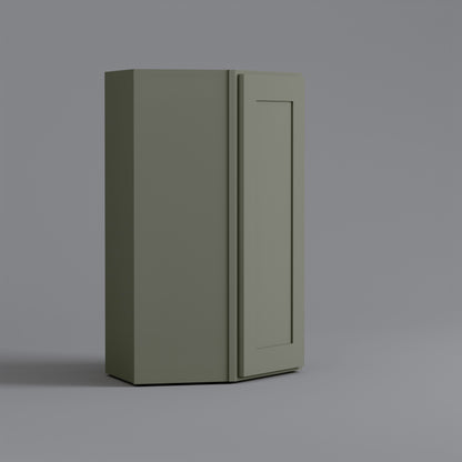 Shaker Diagonal Corner Wall Cabinet sage green