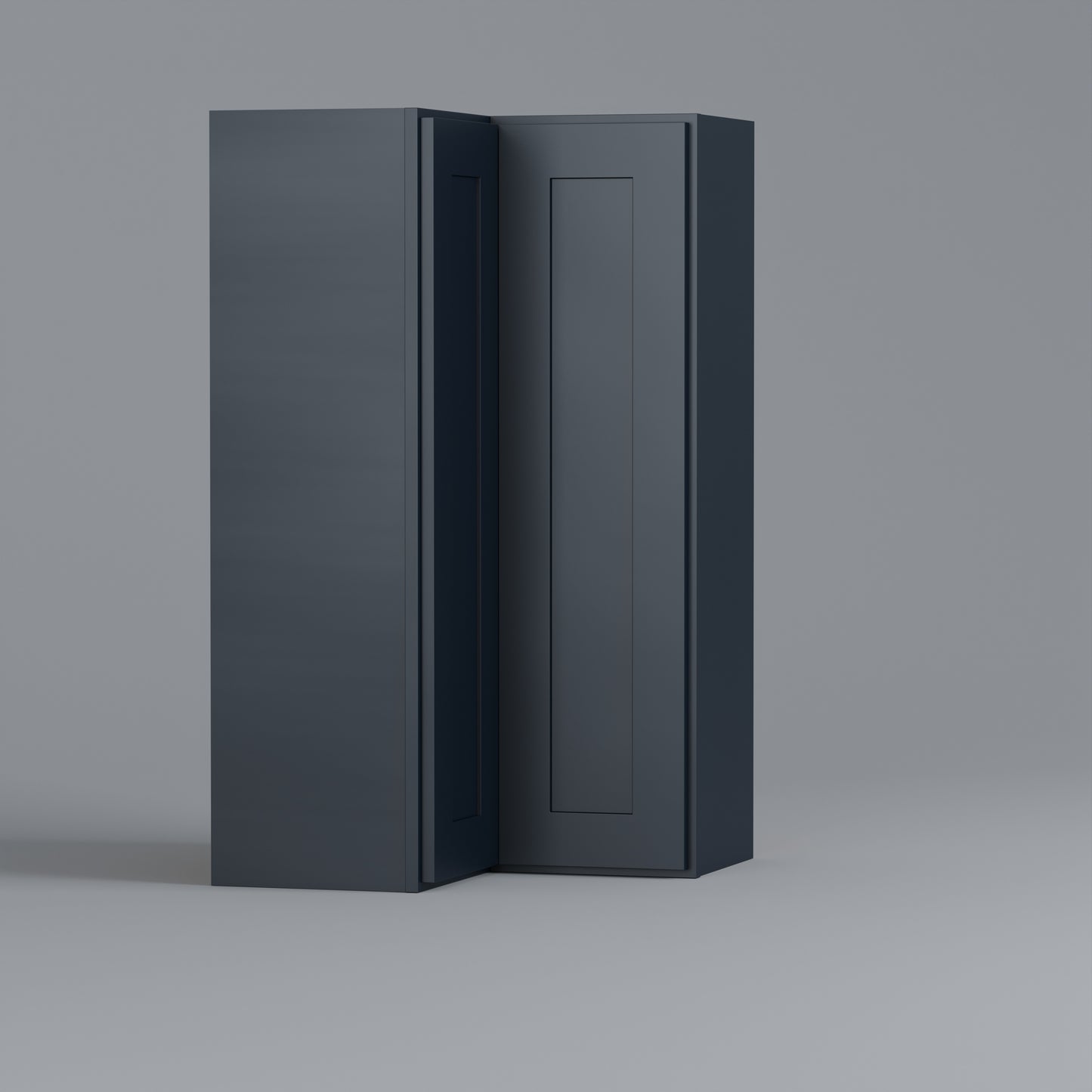 Shaker Easy Reach Corner Wall Cabinet blue 