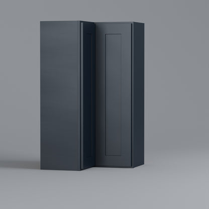 Shaker Easy Reach Corner Wall Cabinet blue 