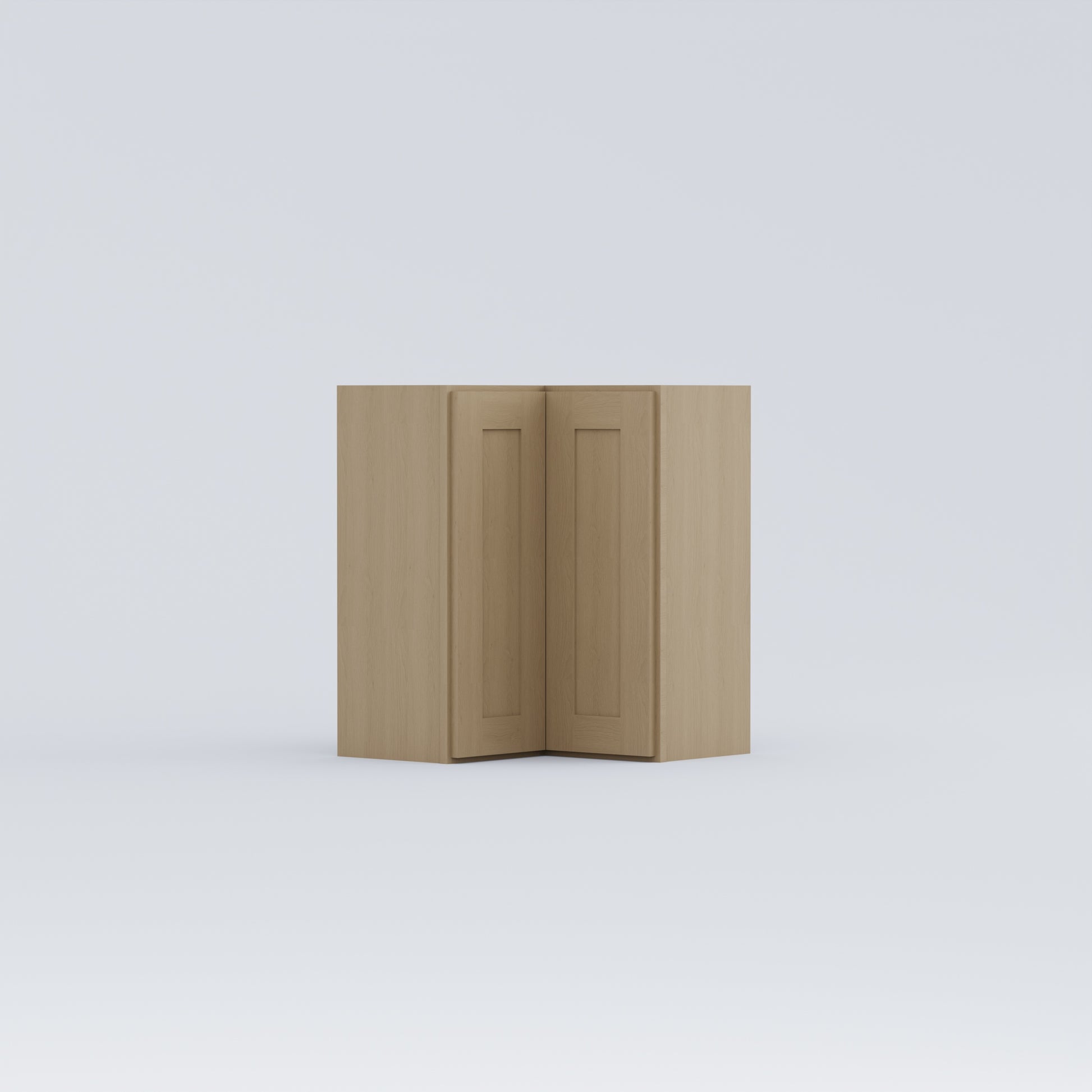 Shaker Easy Reach Corner Wall Cabinet natural wood