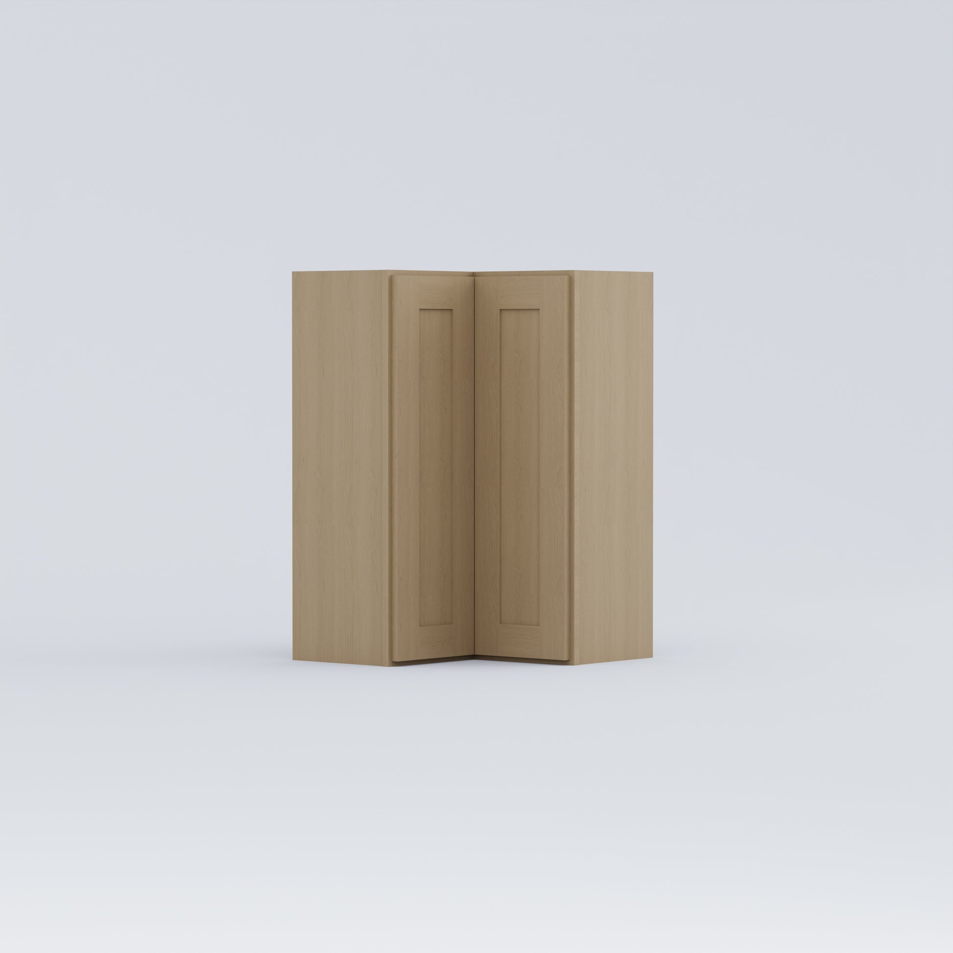 Shaker Easy Reach Corner Wall Cabinet natural wood