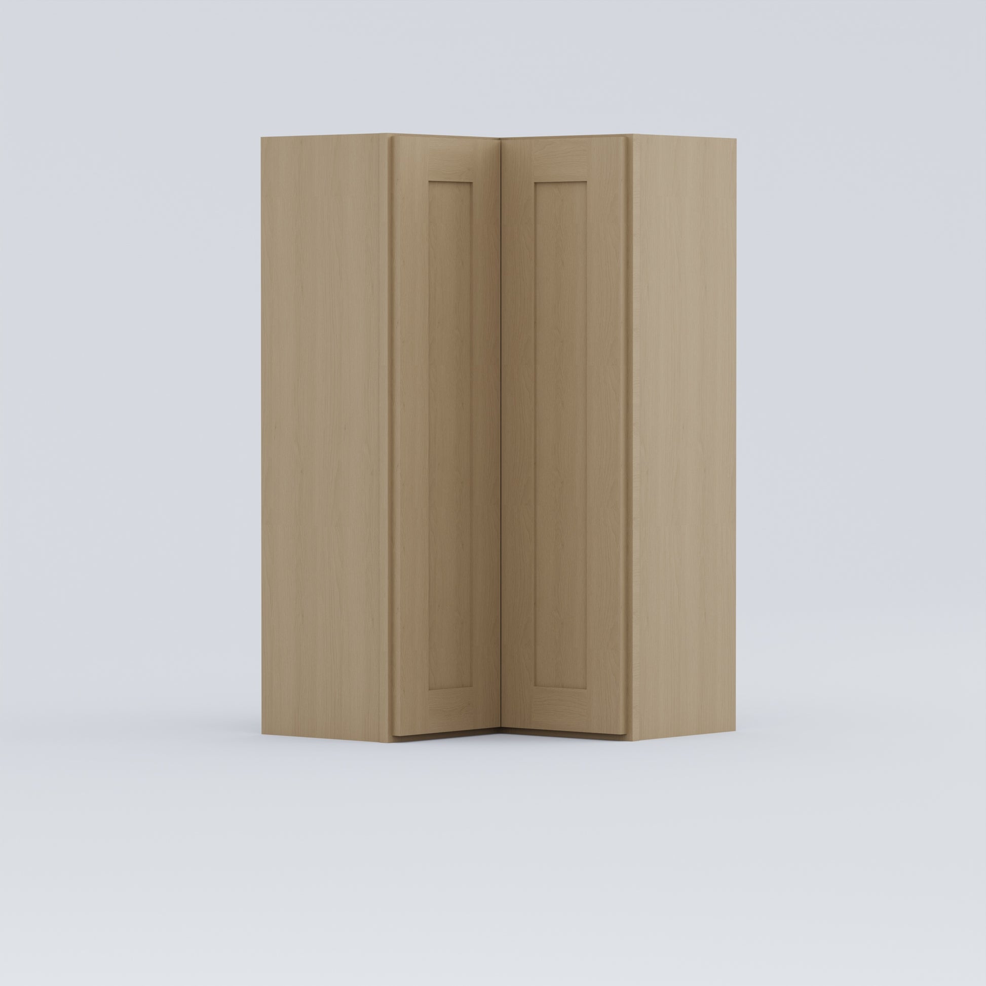 Shaker Easy Reach Corner Wall Cabinet natural wood
