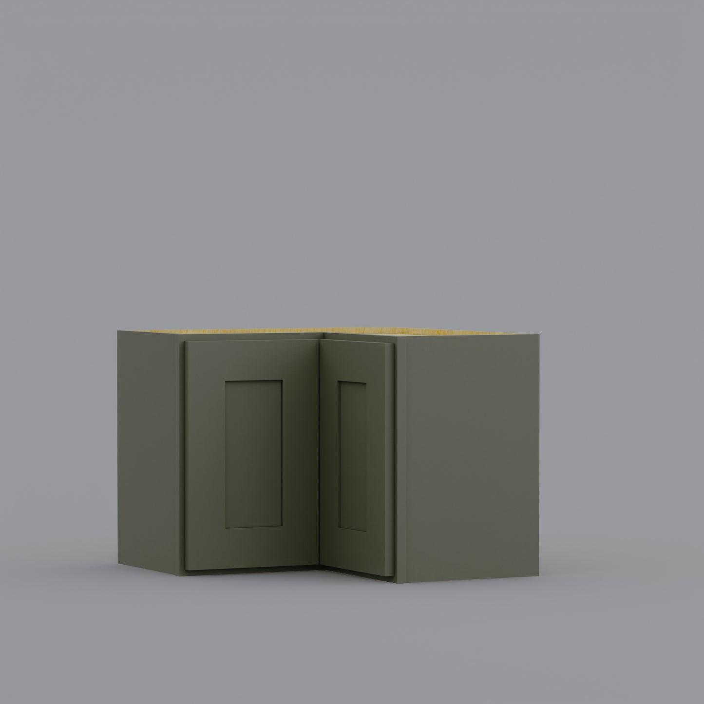 Shaker Easy Reach Corner Wall Cabinet sage green 18