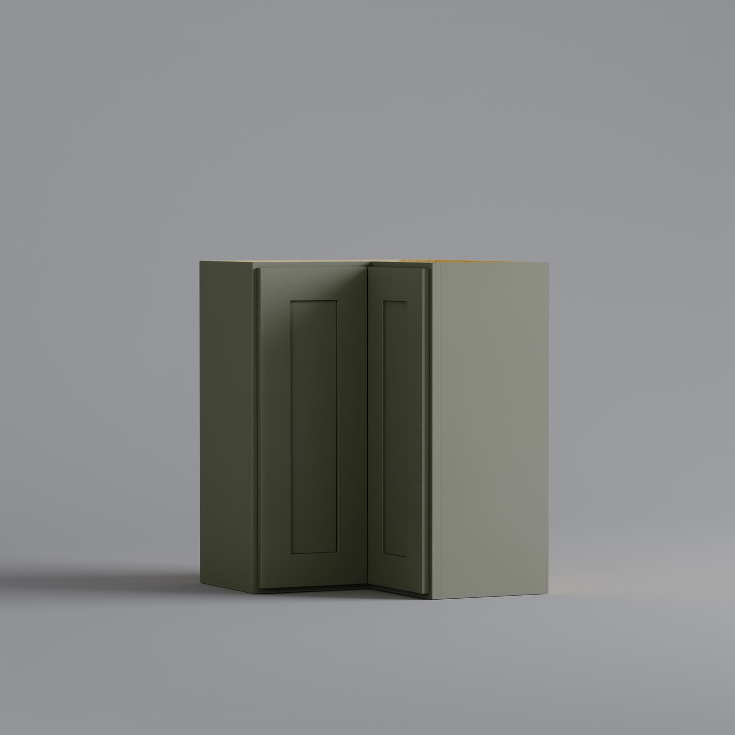 Shaker Easy Reach Corner Wall Cabinet sage green 