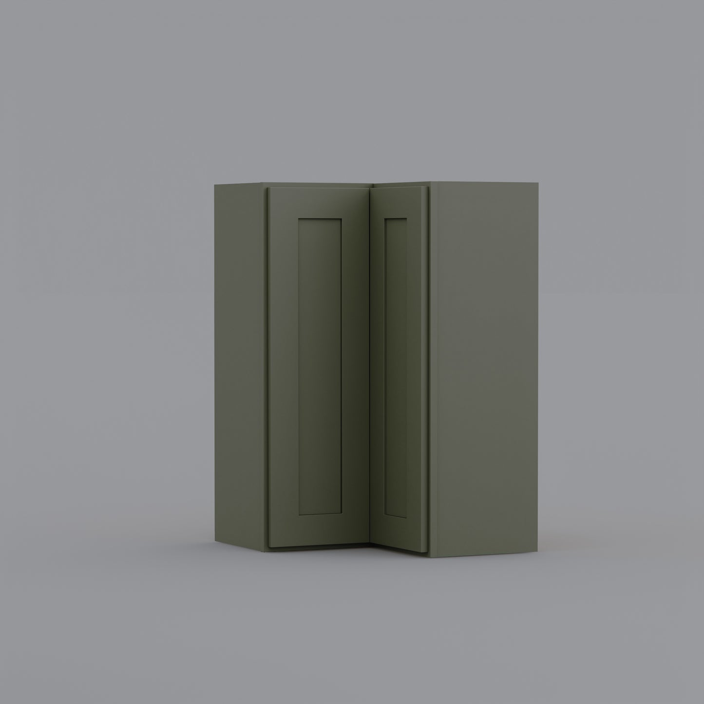 Shaker Easy Reach Corner Wall Cabinet sage green 