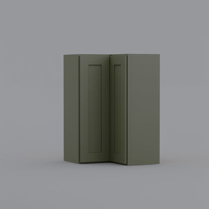 Shaker Easy Reach Corner Wall Cabinet sage green 