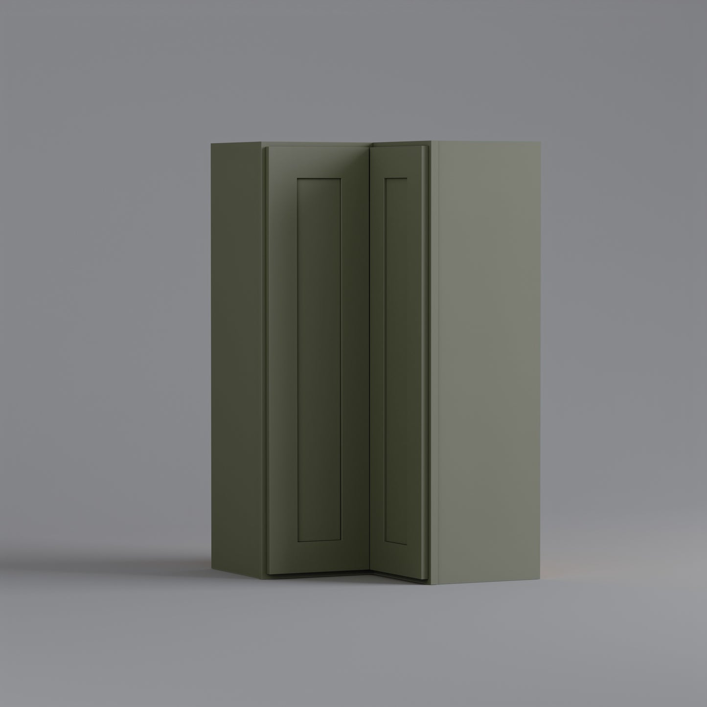 Shaker Easy Reach Corner Wall Cabinet sage green 42