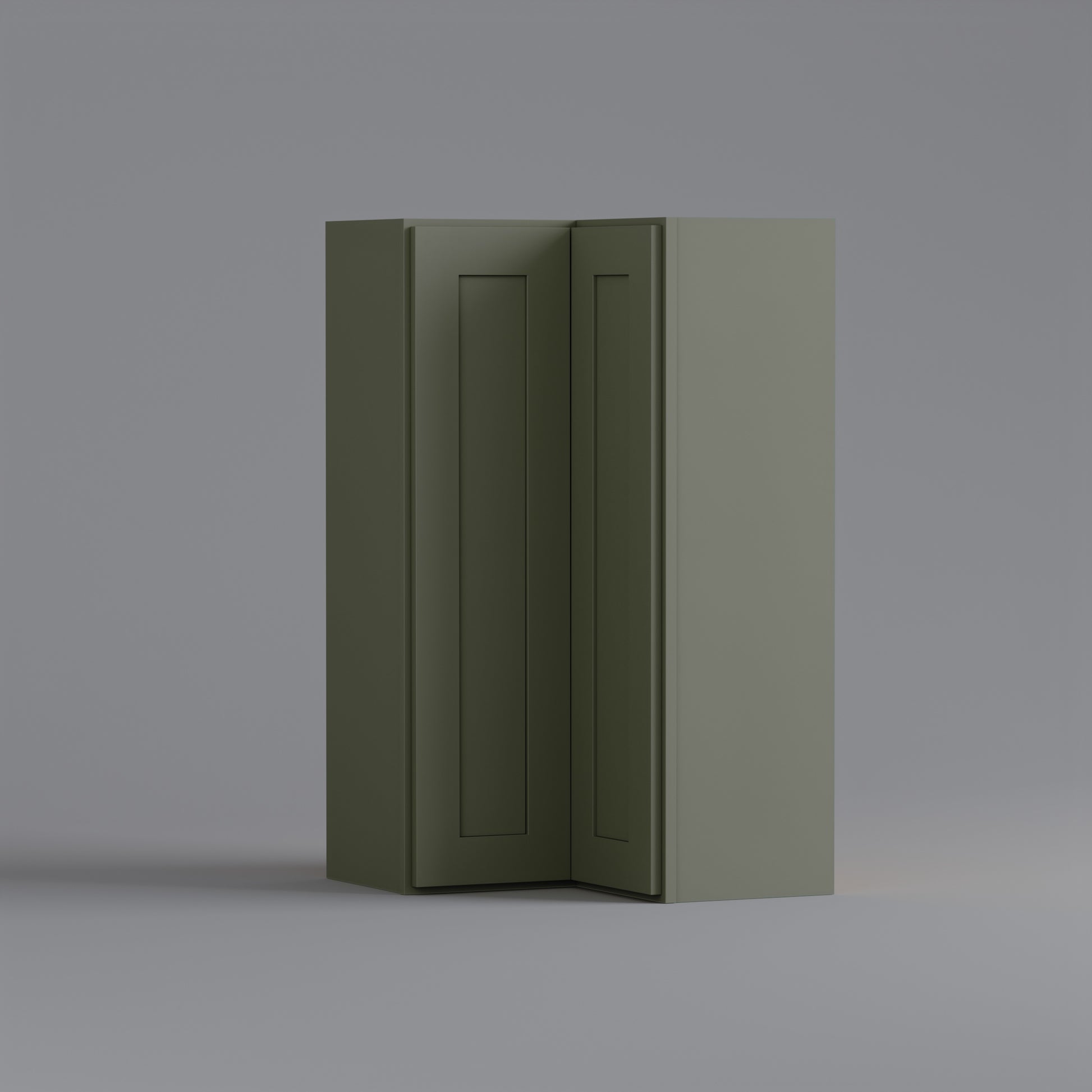 Shaker Easy Reach Corner Wall Cabinet sage green 42