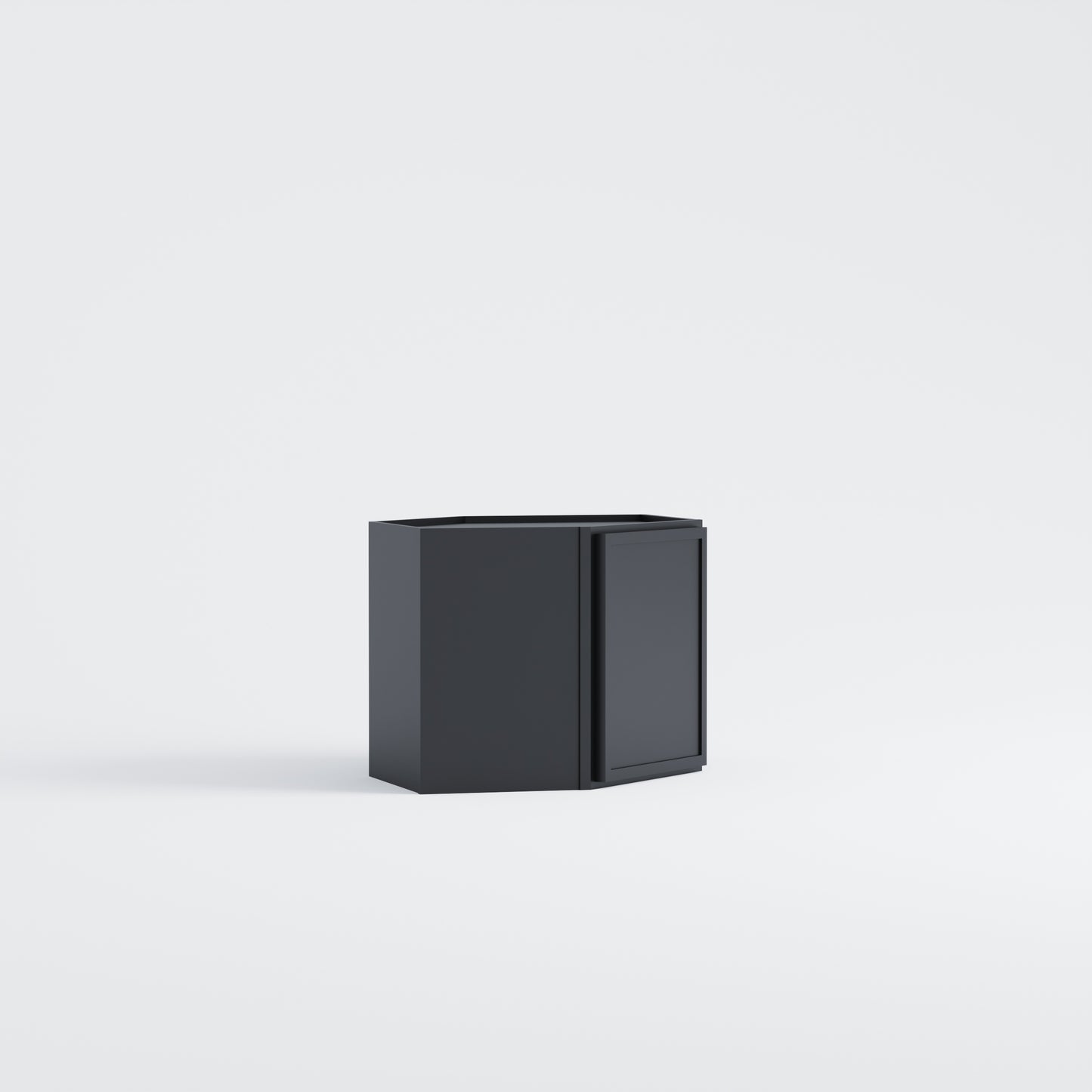 Slim Frame Shaker Diagonal Corner Wall Cabinet black