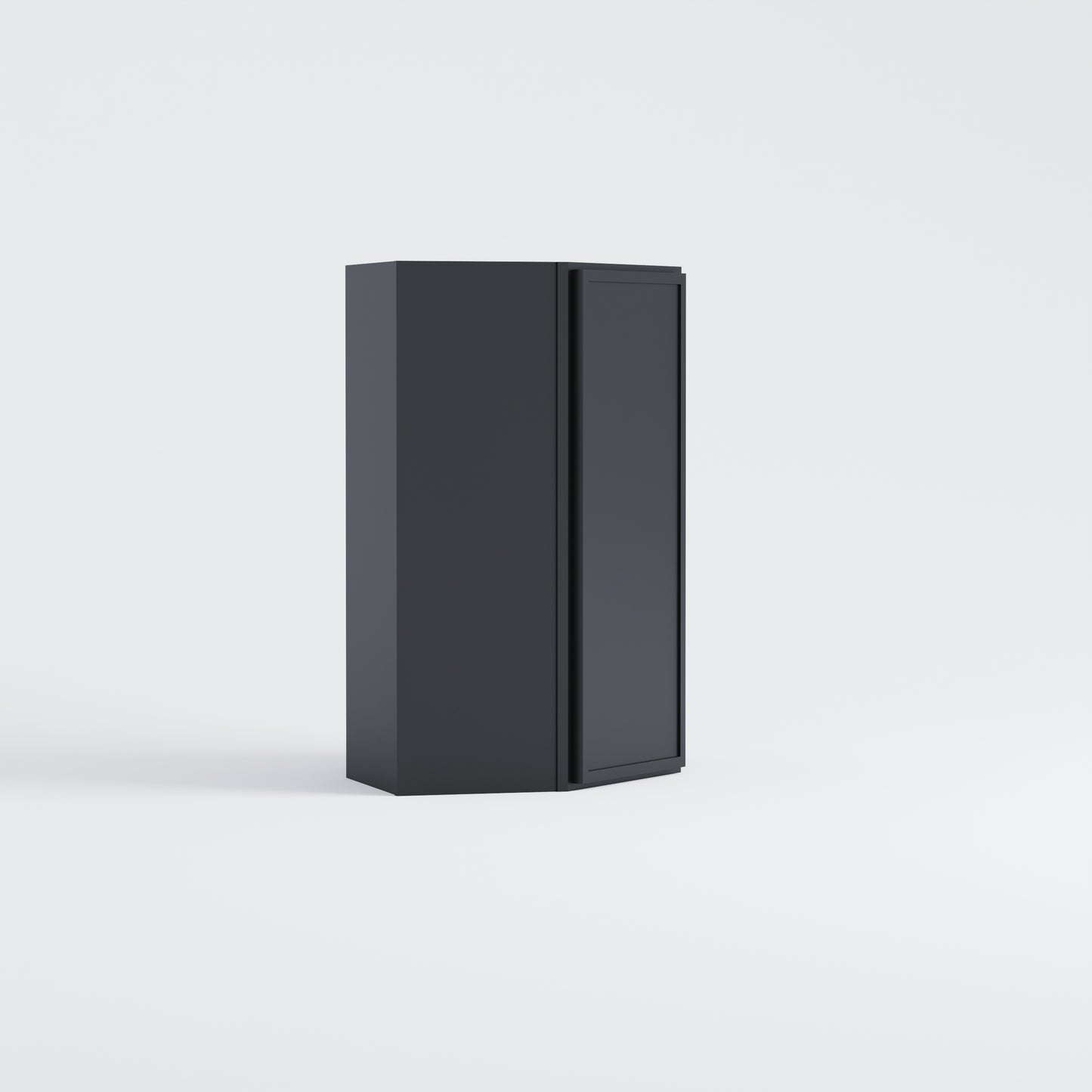 Slim Frame Shaker Diagonal Corner Wall Cabinet black 