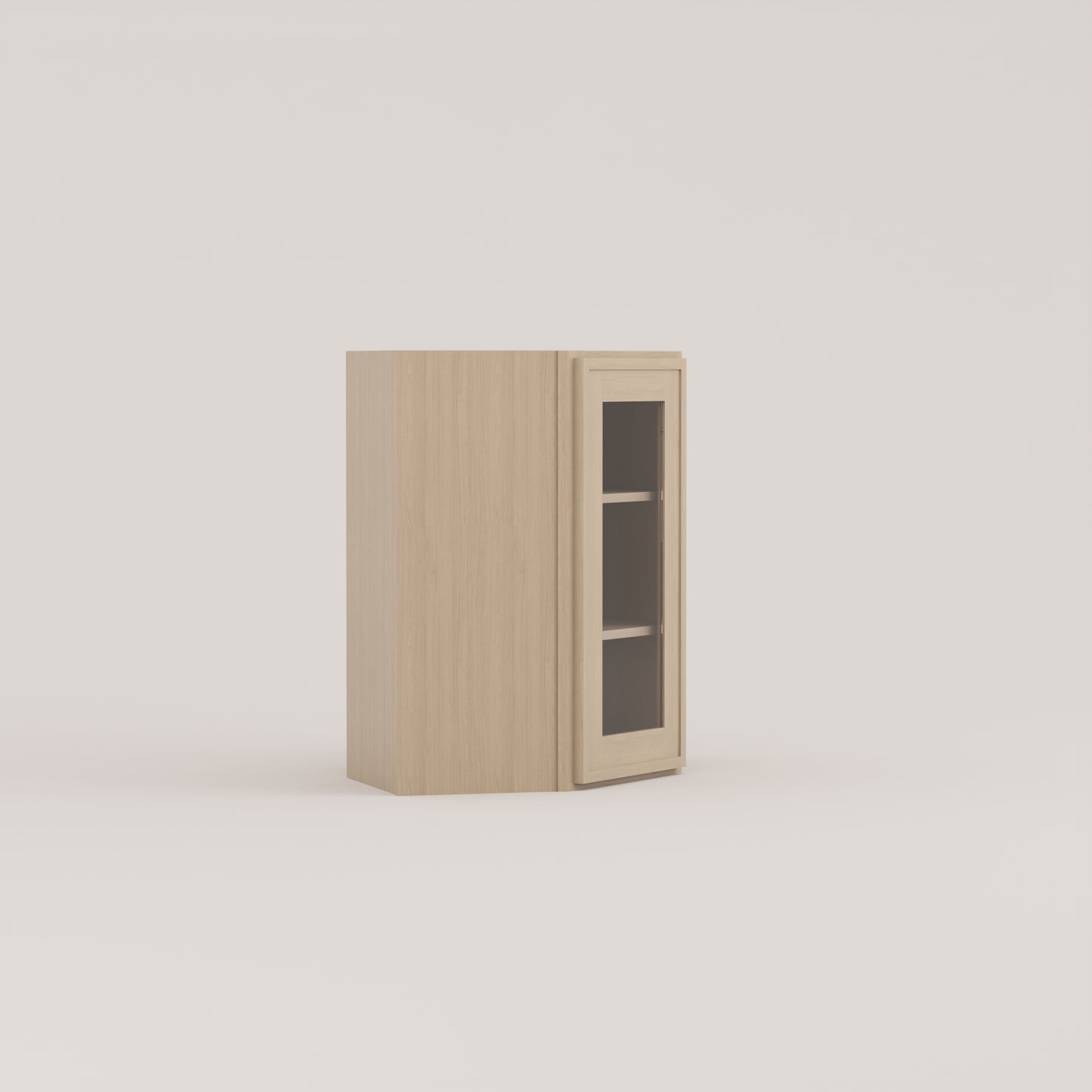Slim Frame Shaker Diagonal Corner Wall Cabinet glass door