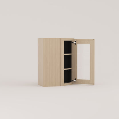 Slim Frame Shaker Diagonal Corner Wall Cabinet 24" W x 12" to 42” H x 12" D