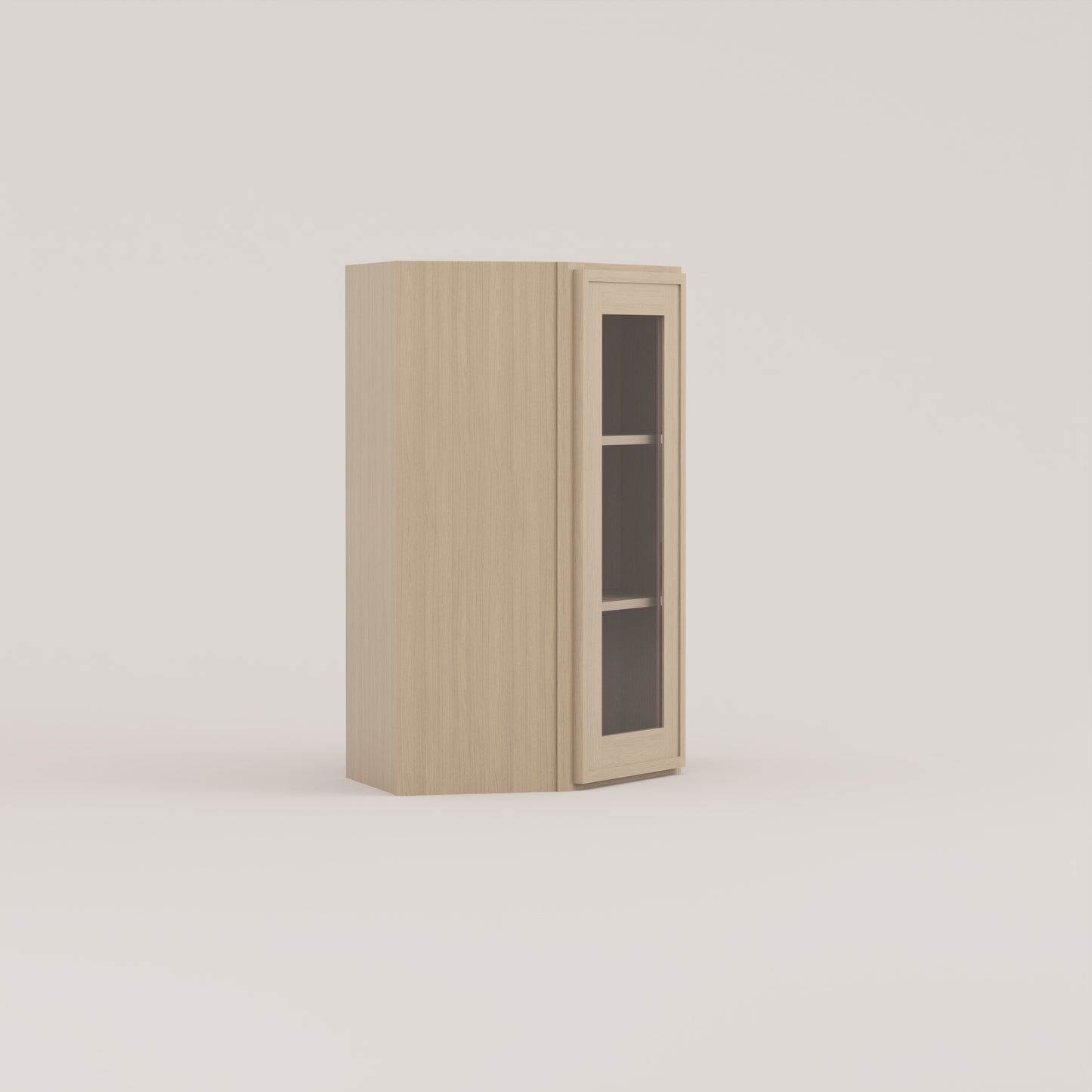 Slim Frame Shaker Diagonal Corner Wall Cabinet glass door