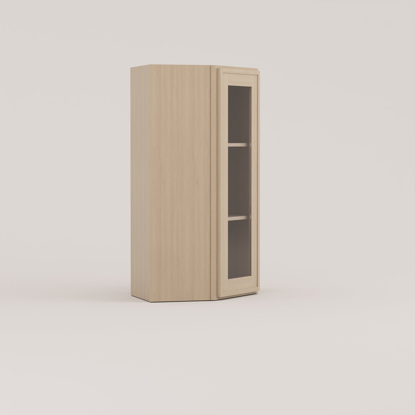 Slim Frame Shaker Diagonal Corner Wall Cabinet glass door