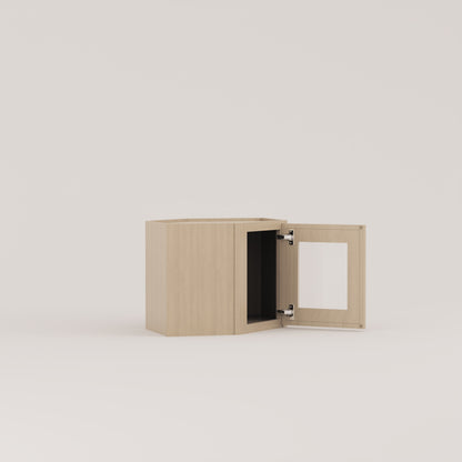 Slim Frame Shaker Diagonal Corner Wall Cabinet glass door