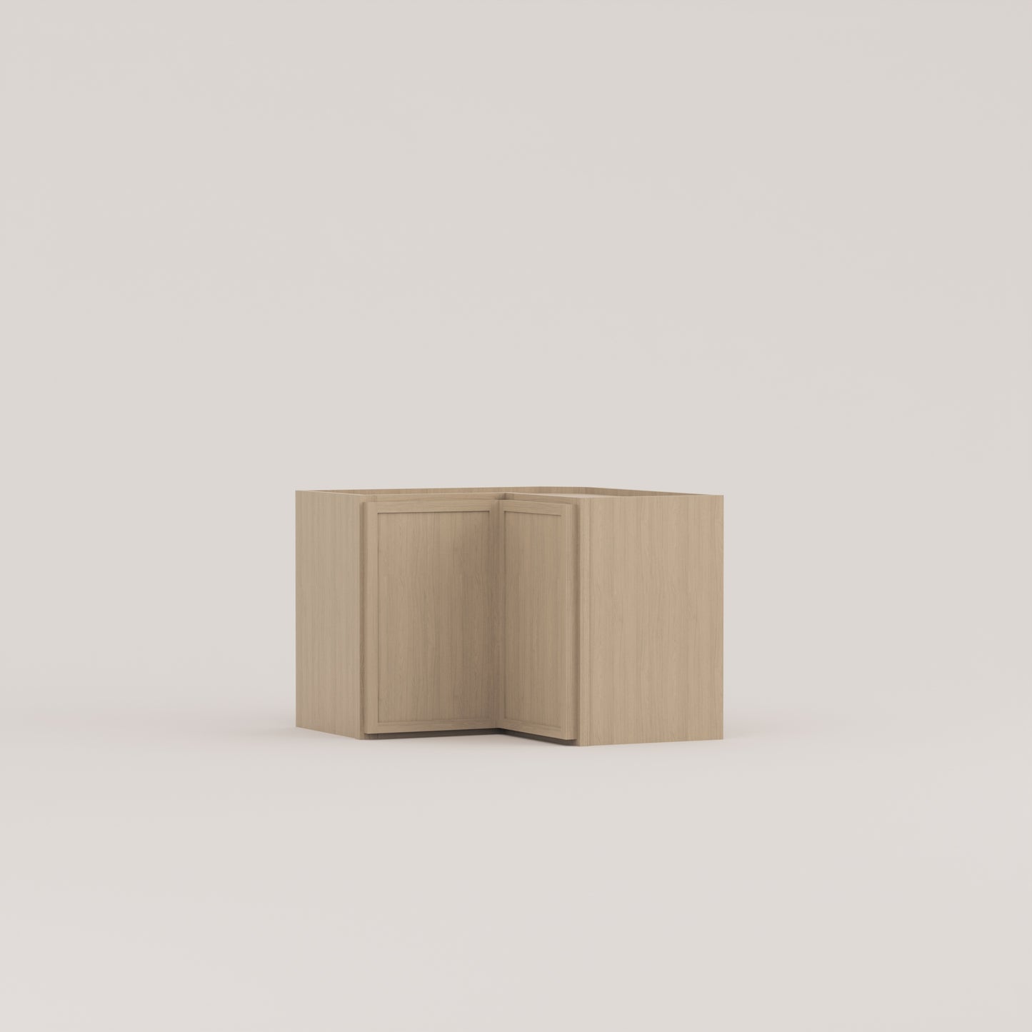 Slim Frame Shaker Easy Reach Corner Wall Cabinet rift cut white oak