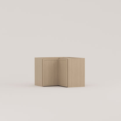 Slim Frame Shaker Easy Reach Corner Wall Cabinet rift cut white oak