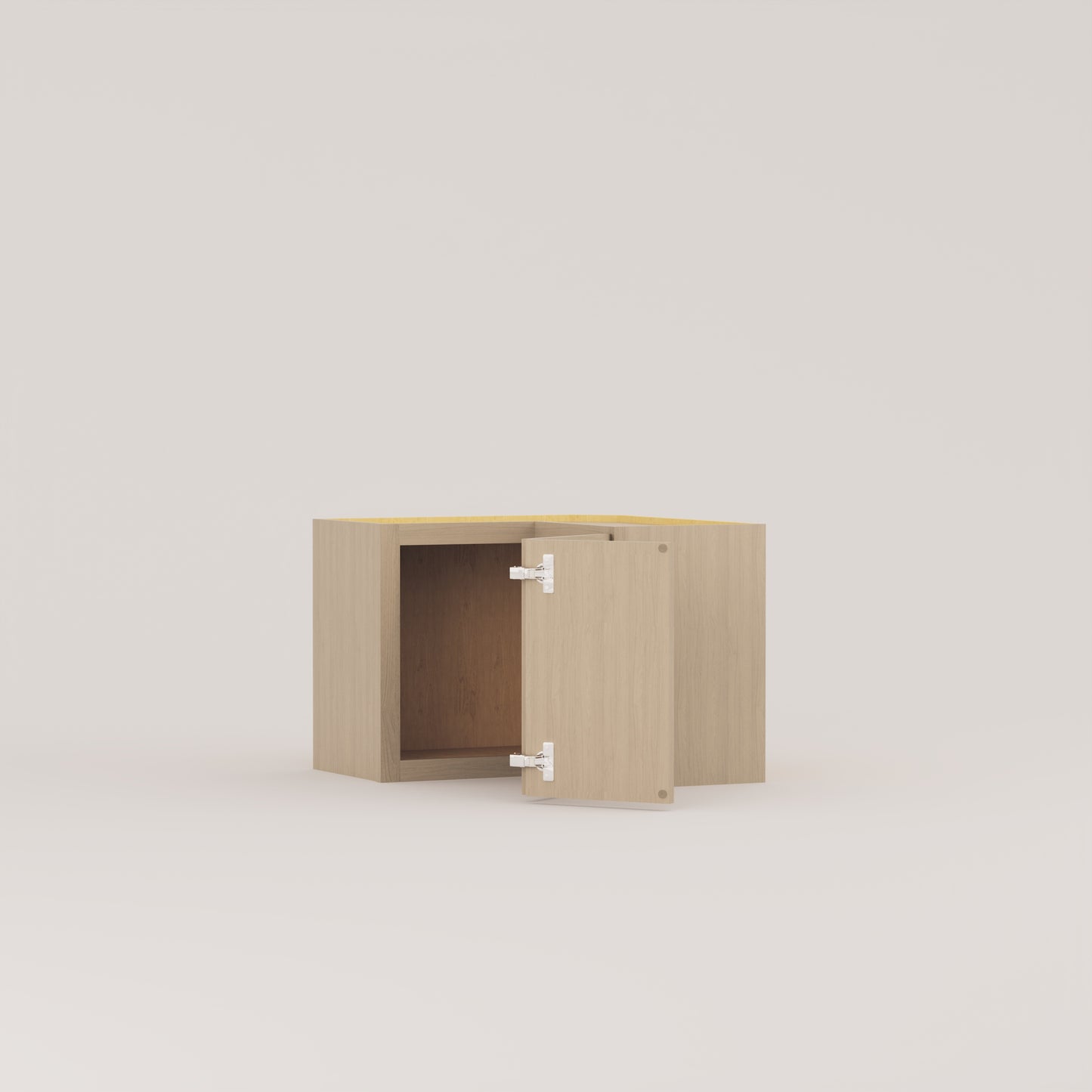 Slim Frame Shaker Easy Reach Corner Wall Cabinet rift cut white oak