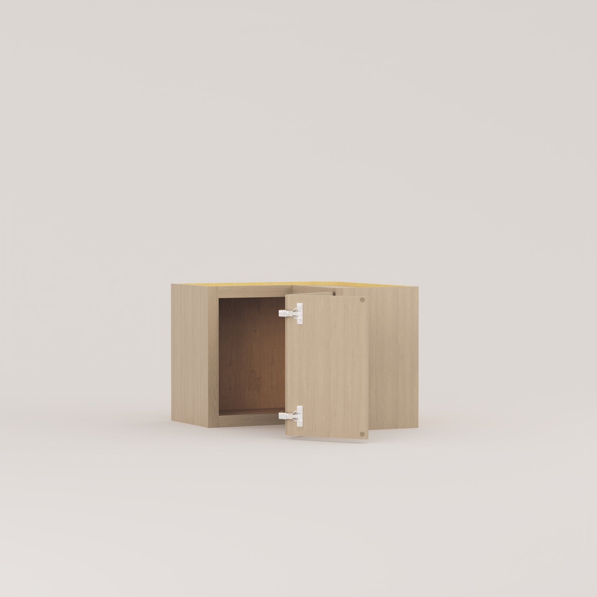 Slim Frame Shaker Easy Reach Corner Wall Cabinet rift cut white oak