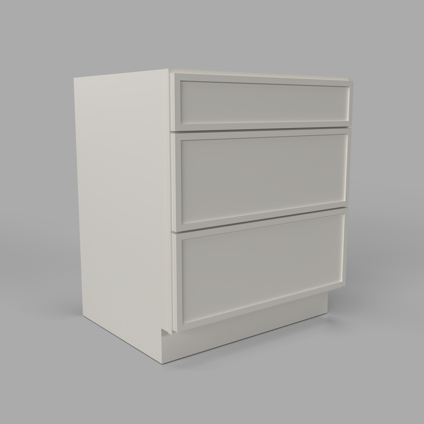 Slim Frame Shaker Three Drawer Base Cabinet 34.5" H x 24" D