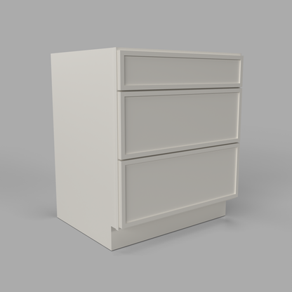 Slim Frame Shaker Three Drawer Base Cabinet 34.5" H x 24" D